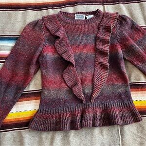 WINTER CLEARANCE! Vintage Captivate Burgundy Peplum Sweater